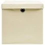 Storage boxes with lids 10 pcs cream fabric 32x32x32 cm by vidaXL, Storage baskets - Ref: Foro24-288360, Price: 57,80 €, Disc...