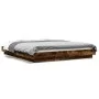 Bed frame with LED lights smoked oak wood 160x200 cm by vidaXL, Beds and slatted bases - Ref: Foro24-3281088, Price: 200,99 €...