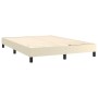 Estructura de cama sin colchón cuero sintético crema 140x200 cm