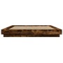 Bed frame with LED lights smoked oak wood 160x200 cm by vidaXL, Beds and slatted bases - Ref: Foro24-3281088, Price: 203,75 €...