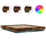 Bed frame with LED lights smoked oak wood 160x200 cm by vidaXL, Beds and slatted bases - Ref: Foro24-3281088, Price: 203,75 €...