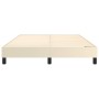 Estructura de cama sin colchón cuero sintético crema 140x200 cm
