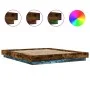 Bed frame with LED lights smoked oak wood 150x200 cm by vidaXL, Beds and slatted bases - Ref: Foro24-3281095, Price: 190,22 €...
