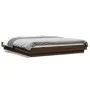 Bed frame with LED lights oak brown wood 150x200 cm by vidaXL, Beds and slatted bases - Ref: Foro24-3281097, Price: 187,07 €,...