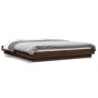 Estructura cama con luces LED madera marrón roble 150x200 cm de vidaXL, Camas y somieres - Ref: Foro24-3281097, Precio: 189,2...