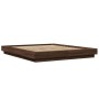 Estructura cama con luces LED madera marrón roble 150x200 cm de vidaXL, Camas y somieres - Ref: Foro24-3281097, Precio: 189,2...