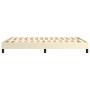Estructura de cama sin colchón cuero sintético crema 140x200 cm