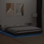 Estructura cama con luces LED madera marrón roble 150x200 cm