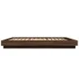 Bed frame with LED lights oak brown wood 150x200 cm by vidaXL, Beds and slatted bases - Ref: Foro24-3281097, Price: 187,07 €,...