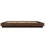 Estructura cama con luces LED madera marrón roble 150x200 cm de vidaXL, Camas y somieres - Ref: Foro24-3281097, Precio: 189,2...