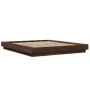 Bed frame with LED lights oak brown wood 150x200 cm by vidaXL, Beds and slatted bases - Ref: Foro24-3281097, Price: 187,07 €,...
