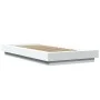 White engineered wood bed frame with LED 90x200 cm by vidaXL, Beds and slatted bases - Ref: Foro24-3281119, Price: 159,47 €, ...