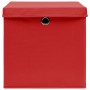 Aufbewahrungsboxen mit Deckel 4 Stück roter Stoff 32x32x32 cm von vidaXL, Aufbewahrungskörbe - Ref: Foro24-288362, Preis: 34,...