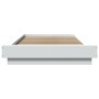 Weißer Bettrahmen aus Holzwerkstoff mit LED 90x200 cm von vidaXL, Betten und Lattenroste - Ref: Foro24-3281119, Preis: 161,38...