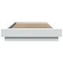 White engineered wood bed frame with LED 90x200 cm by vidaXL, Beds and slatted bases - Ref: Foro24-3281119, Price: 159,47 €, ...