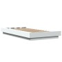White engineered wood bed frame with LED 90x200 cm by vidaXL, Beds and slatted bases - Ref: Foro24-3281119, Price: 161,38 €, ...