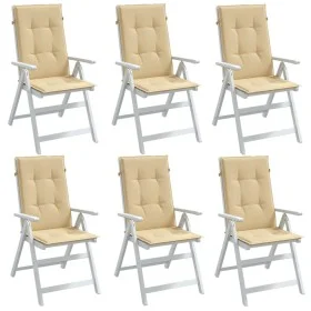 Cojines silla respaldo alto 6 uds tela beige melange 120x50x4cm de vidaXL, Cojines para sillas y sofás - Ref: Foro24-4002423,...