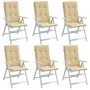 Kissen für Hochlehner, 6 Stück, Beige-Melange-Stoff, 120 x 50 x 4 cm von vidaXL, Kissen für Stühle und Sofas - Ref: Foro24-40...
