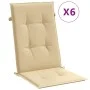 Cojines silla respaldo alto 6 uds tela beige melange 120x50x4cm de vidaXL, Cojines para sillas y sofás - Ref: Foro24-4002423,...