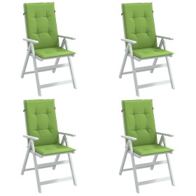 Cojines silla respaldo alto 4 uds tela verde melange 120x50x4cm