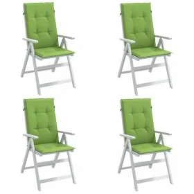 High back chair cushions 4 pcs green melange fabric 120x50x4cm by vidaXL, Cushions for chairs and sofas - Ref: Foro24-4002428...