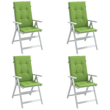 Cojines silla respaldo alto 4 uds tela verde melange 120x50x4cm