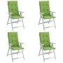 Kissen für Hochlehner, 4 Stück, grün melierter Stoff, 120 x 50 x 4 cm von vidaXL, Kissen für Stühle und Sofas - Ref: Foro24-4...