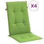 Cojines silla respaldo alto 4 uds tela verde melange 120x50x4cm
