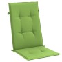 Cojines silla respaldo alto 4 uds tela verde melange 120x50x4cm