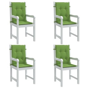 Cojines silla respaldo bajo 4 ud tela verde melange 100x50x4 cm