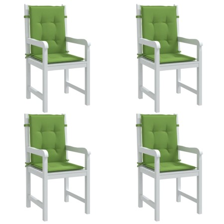 Cojines silla respaldo bajo 4 ud tela verde melange 100x50x4 cm