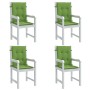 Cojines silla respaldo bajo 4 ud tela verde melange 100x50x4 cm