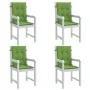 Kissen für niedrige Rückenlehne, 4 Einheiten, grüner Melange-Stoff, 100 x 50 x 4 cm von vidaXL, Kissen für Stühle und Sofas -...