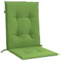 Cojines silla respaldo bajo 4 ud tela verde melange 100x50x4 cm