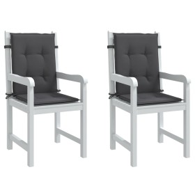 Cojines silla respaldo bajo 2 ud tela gris antracita melange