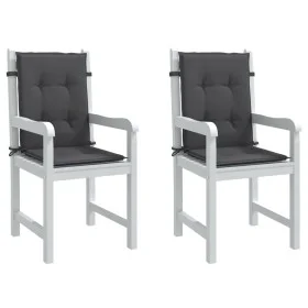 Cojines silla respaldo bajo 2 ud tela gris antracita melange de vidaXL, Cojines para sillas y sofás - Ref: Foro24-4002442, Pr...