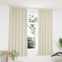 Cortinas opacas con ganchos 2 pzas terciopelo crema 140x175 cm