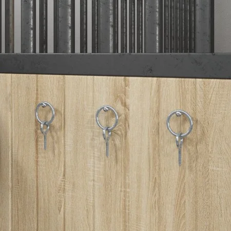 Hakenringe mit Augenschrauben 3 Stück silberner Stahl von vidaXL, Pferdefutter - Ref: Foro24-172471, Preis: 11,69 €, Rabatt: %
