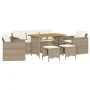 Gartensofa-Set mit 6-teiligen Kissen aus synthetischem Rattan in Beige. von vidaXL, Gartensets - Ref: Foro24-3213558, Preis: ...