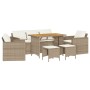 Juego de sofás jardín con cojines 6 pzas ratán sintético beige by vidaXL, Garden sets - Ref: Foro24-3213558, Price: 514,09 €,...