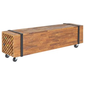 Mueble para TV madera teca macizo 110x30x32,5 cm
