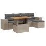 6-piece garden furniture set and gray synthetic rattan cushions by vidaXL, Garden sets - Ref: Foro24-3272614, Price: 401,24 €...