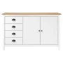 Hill Nachttisch aus massivem weißem Kiefernholz 130x40x80 cm von vidaXL, Sideboards - Ref: Foro24-288934, Preis: 184,92 €, Ra...