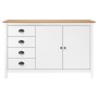 Hill Nachttisch aus massivem weißem Kiefernholz 130x40x80 cm von vidaXL, Sideboards - Ref: Foro24-288934, Preis: 204,14 €, Ra...