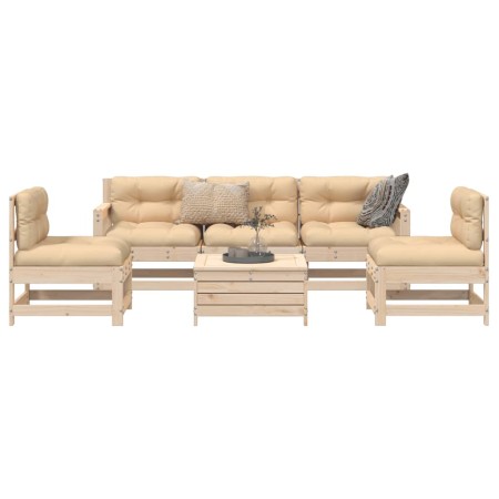 Gartensofa-Set 6-teilig aus massivem Kiefernholz von vidaXL, Gartensets - Ref: Foro24-3250728, Preis: 362,50 €, Rabatt: %