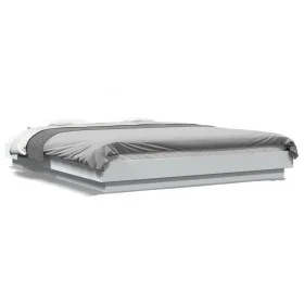 Estructura de cama con LED madera ingeniería blanco 160x200 cm de vidaXL, Camas y somieres - Ref: Foro24-3281084, Precio: 190...