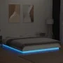 White engineered wood bed frame with LED 160x200 cm by vidaXL, Beds and slatted bases - Ref: Foro24-3281084, Price: 190,97 €,...