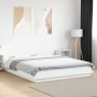 Estructura de cama con LED madera ingeniería blanco 160x200 cm