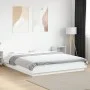 White engineered wood bed frame with LED 160x200 cm by vidaXL, Beds and slatted bases - Ref: Foro24-3281084, Price: 190,97 €,...
