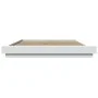 White engineered wood bed frame with LED 160x200 cm by vidaXL, Beds and slatted bases - Ref: Foro24-3281084, Price: 190,97 €,...